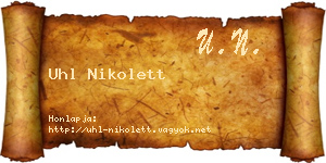 Uhl Nikolett névjegykártya